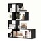 Costway 1/2 PCS 5-Tier S-Shaped Bookshelf with Open Cubes Anti-Toppling Kits Freestanding Bookcase